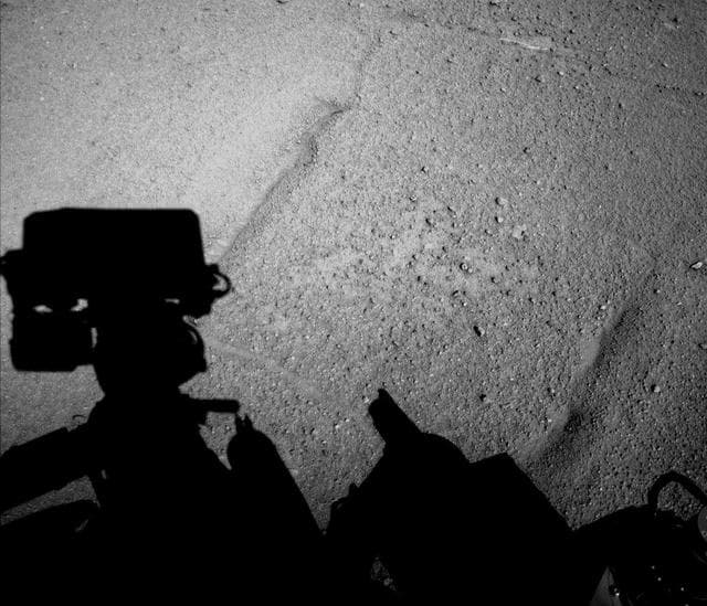 NASA image: Curiosity Mars Rover Shadow After Long Backward Drive
