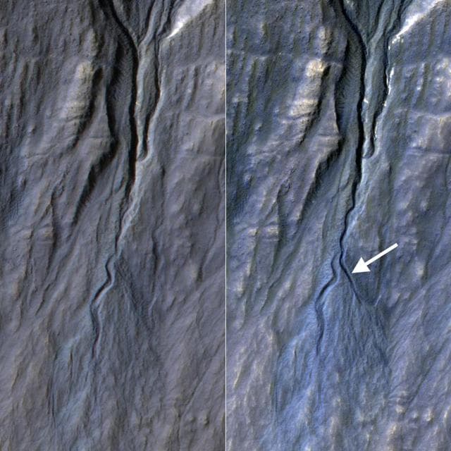 NASA image: A New Gully Channel in Terra Sirenum, Mars