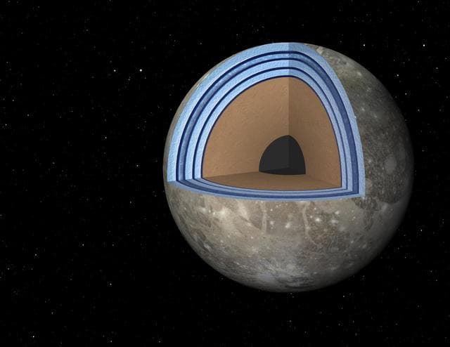 NASA image: Possible Moonwich of Ice and Oceans on Ganymede Artist Concept