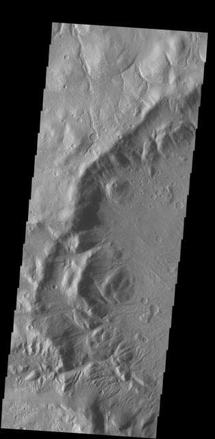 NASA image: Crater Rim Channels