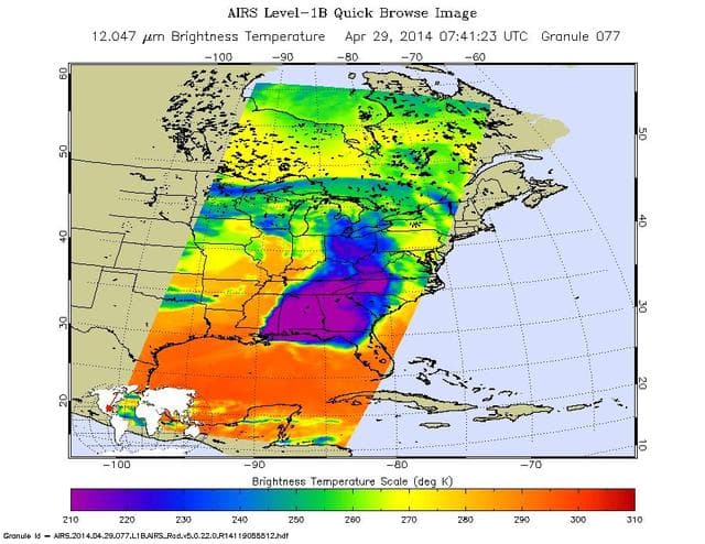 NASA image: NASA Satellite Spots Severe Weather Outbreak in South