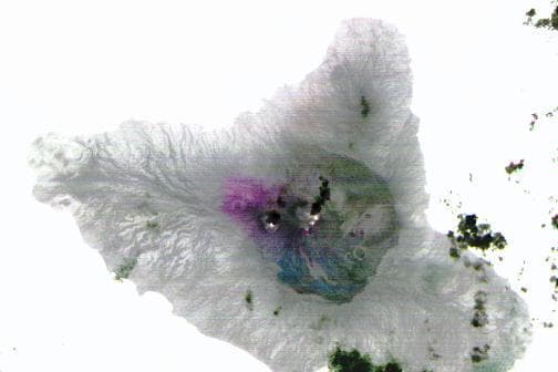 NASA image: Nighttime Look at Ambrym Volcano, Vanuatu by NASA Spacecraft