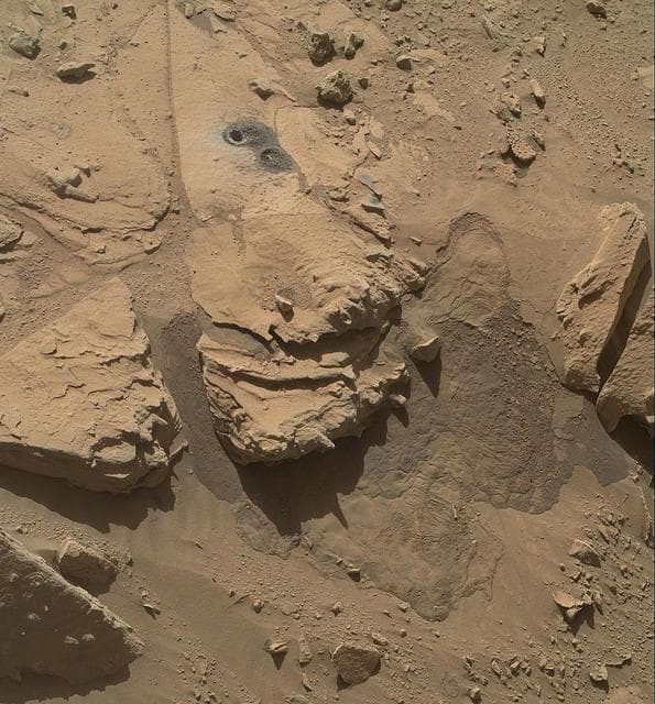 NASA image: Mars Rock Windjana After Examination