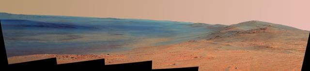 NASA image: Endeavour Crater Rim From Murray Ridge on Mars, False Color