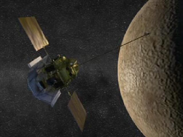 NASA image: Mercury Orbit Insertion Artist Concept
