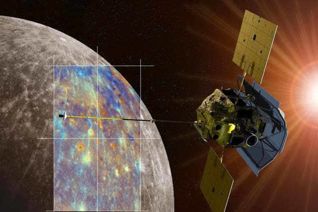 NASA image: MESSENGER Near Hokusai Crater Artist Concept