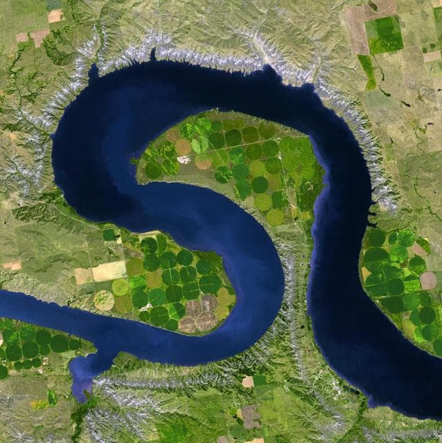 NASA image: Lake Sharpe, South Dakota