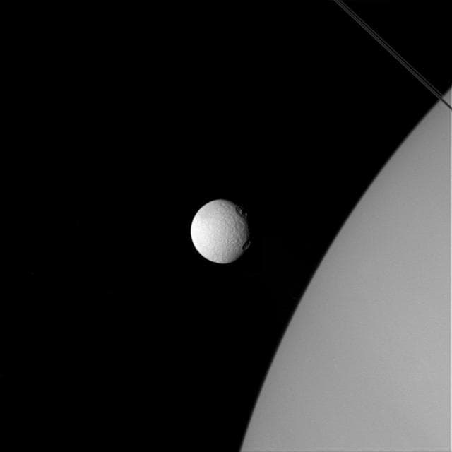 Tethys Eyes Saturn