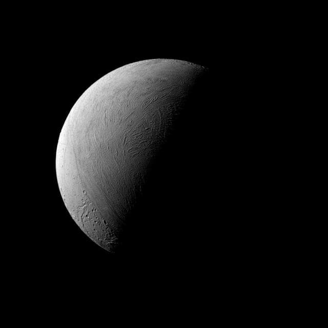 NASA image: A Half-Enceladus
