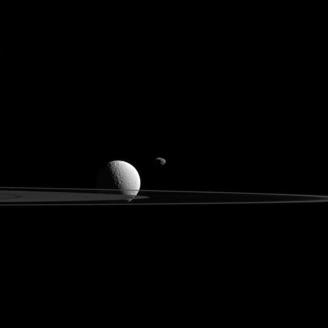NASA image: Janus and Tethys