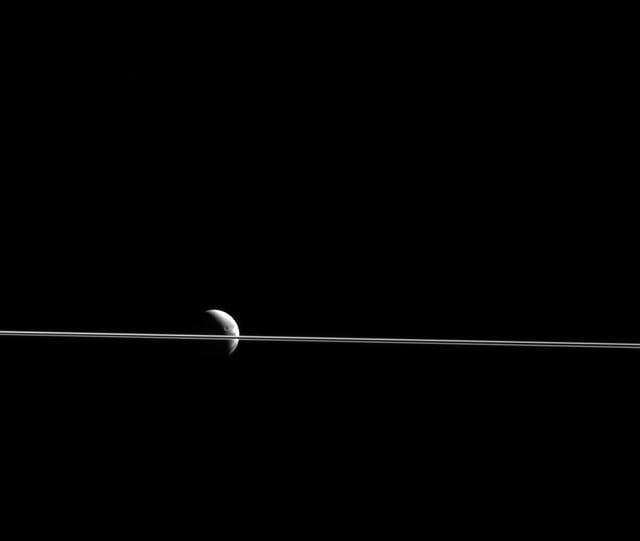 NASA image: Dione Divided