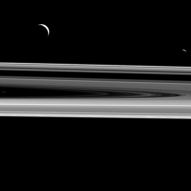 NASA image: Dark Moons, Dark Rings