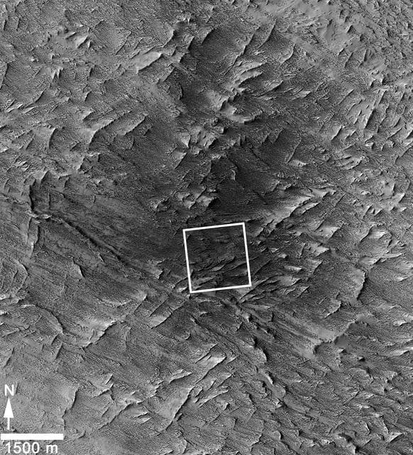 NASA image: Fresh Mars Crater Confirmed Within Impact Scar