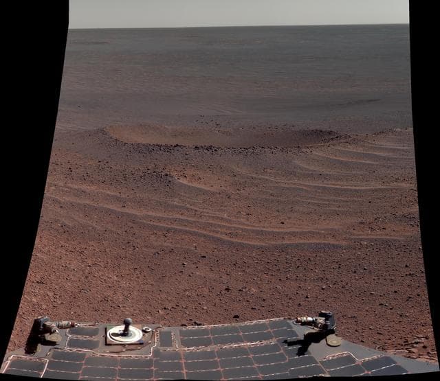 NASA image: Lunokhod 2 Crater on Mars False Color