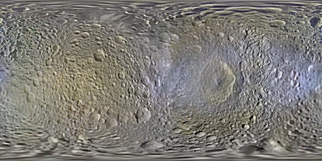 NASA image: Color Maps of Mimas - 2014