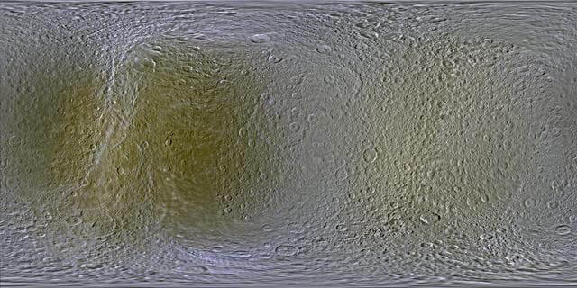 NASA image: Color Maps of Rhea - 2014