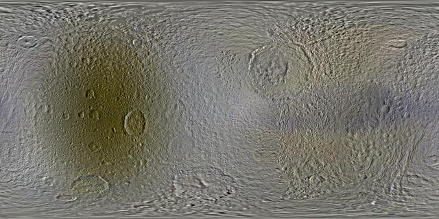 NASA image: Color Maps of Tethys - 2014