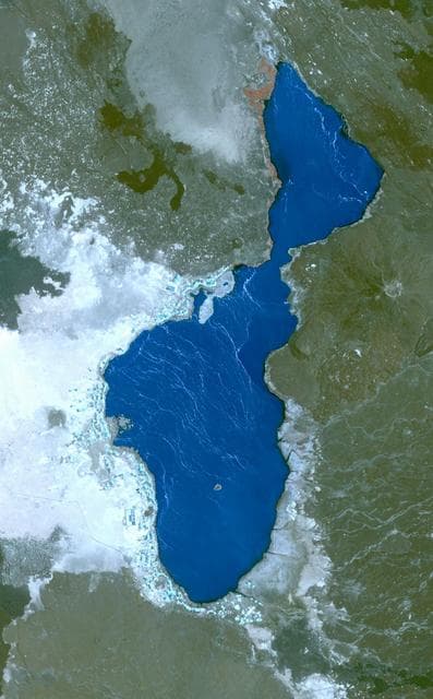 NASA image: Lake Afrera, Ethiopia
