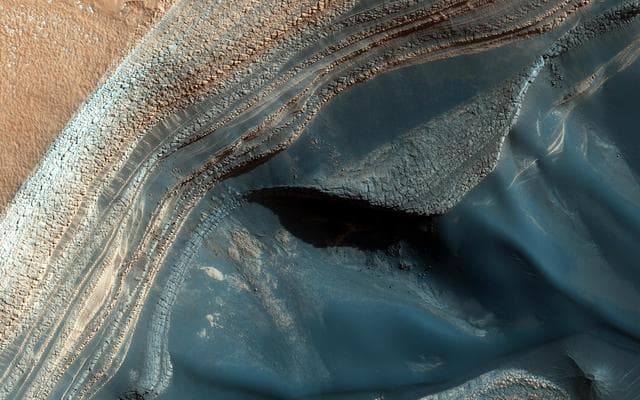 NASA image: Blockfall on the North Polar Layered Deposits