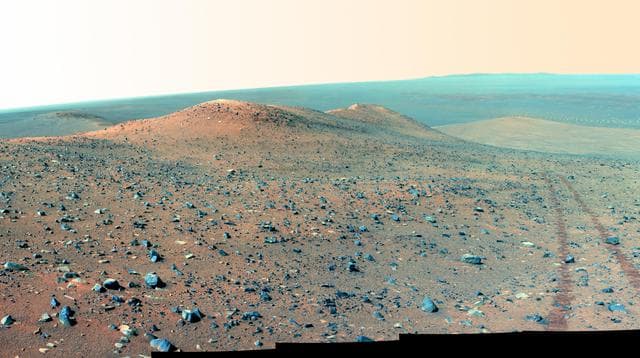 NASA image: Opportunity Northward View of Wdowiak Ridge False Color
