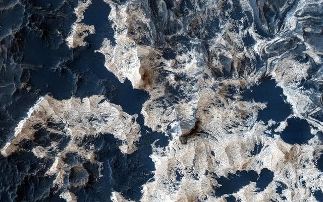 NASA image: Layers and Sand on the Floor of Schiaparelli Crater