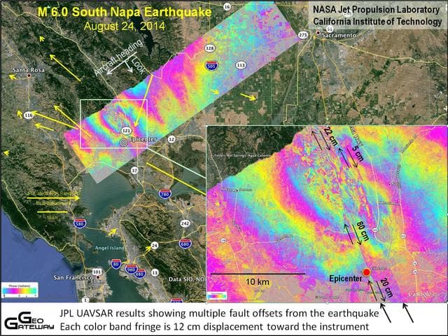 NASA image: NASA UAVSAR Studies Ground Deformation from Napa California Quake