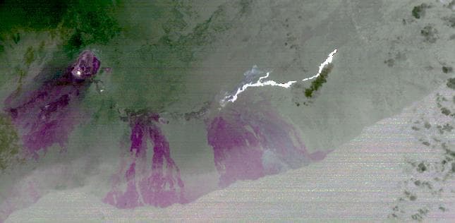 NASA image: Progress of Hawaii Lava Flow Tracked by NASA Spacecraft