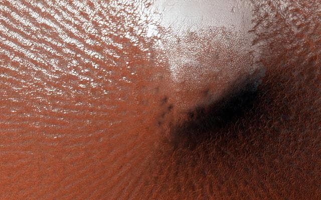 NASA image: Perennial Frost in a Crater on the Northern Plains