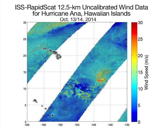 Hurricane Ana Viewed by NASA ISS-RapidScat