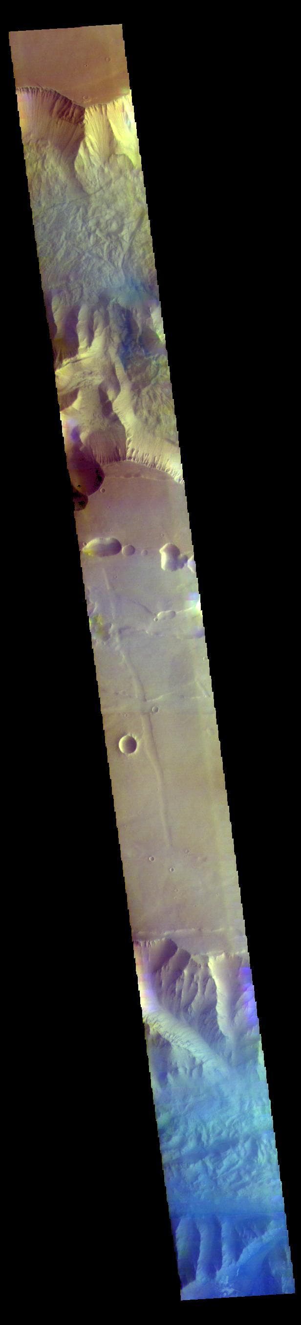 NASA image: Tithonium and Ius Chasmata False Color