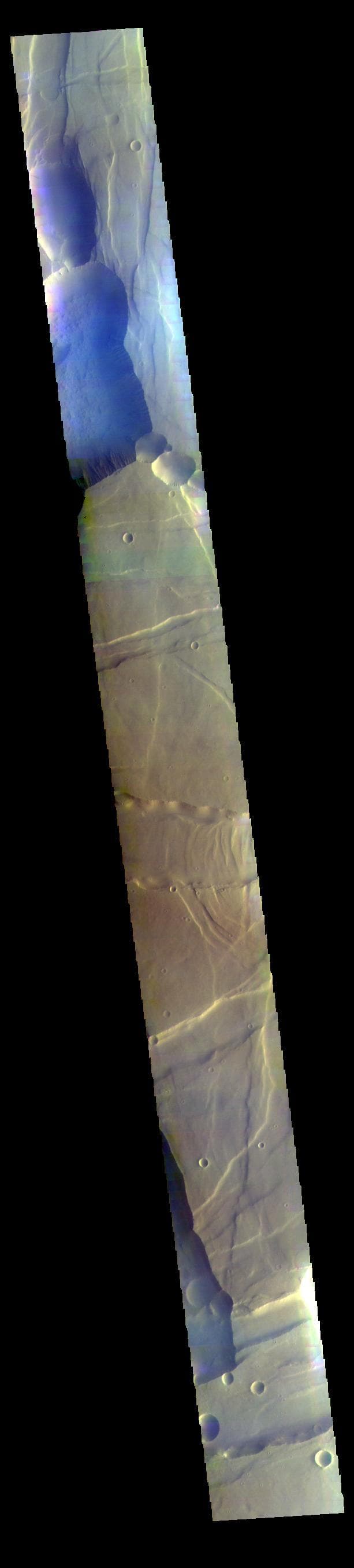 NASA image: Noctis Labyrinthus False Color