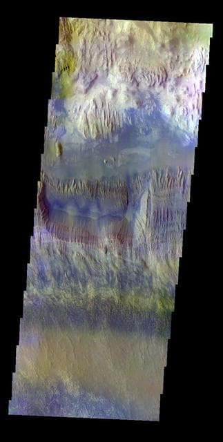 NASA image: Hebes Chasma - False Color