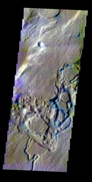 NASA image: Ares Vallis Tributary - False Color