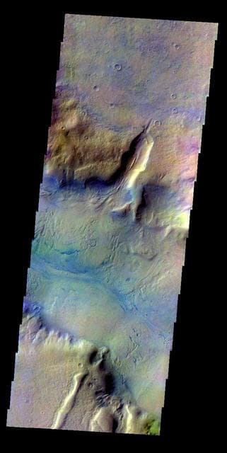 NASA image: Reull Vallis - False Color