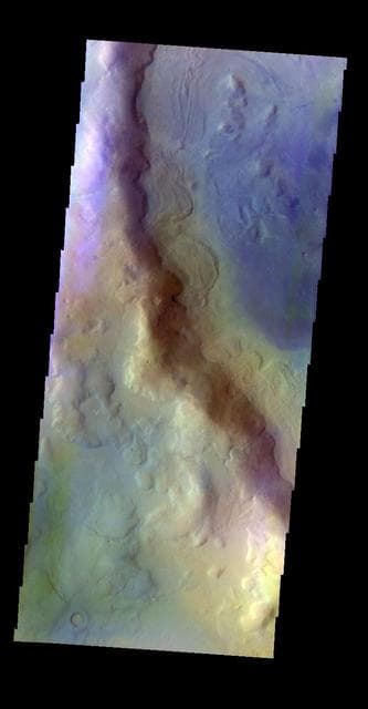 NASA image: Renaudot Crater - False Color