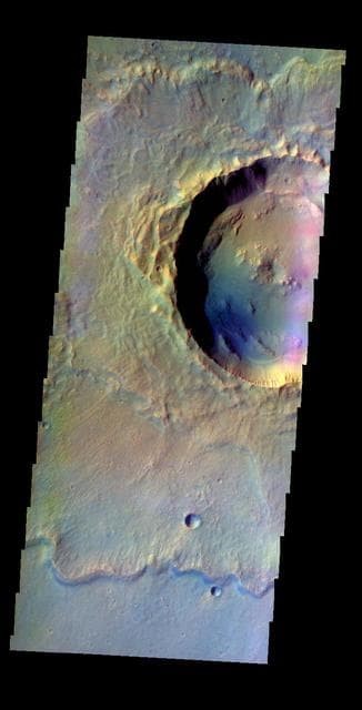 NASA image: Makhambet Crater - False Color