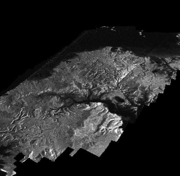 NASA image: Perspective on Kraken Mare Shores