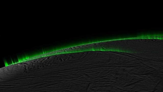 NASA image: Icy Curtain Eruptions on Enceladus Create an Illusion of Discrete Jets Simulation