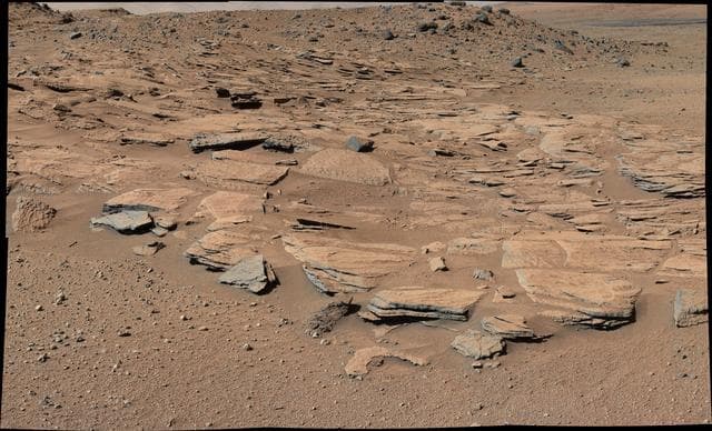 NASA image: Inclined Martian Sandstone Beds Near Kimberley