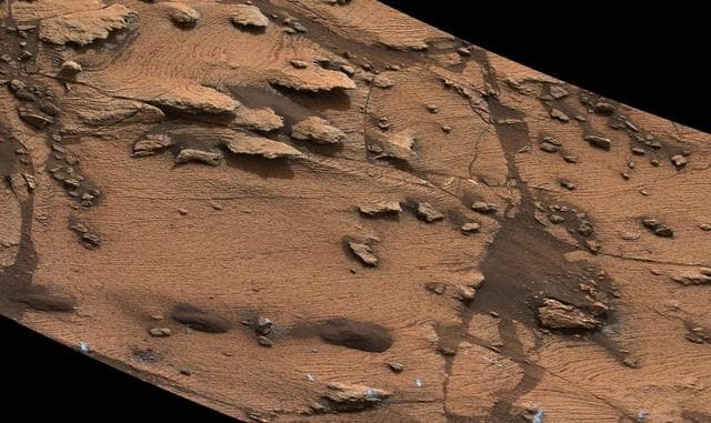 NASA image: Thin-Laminated Rock in Pahrump Hills Outcrop