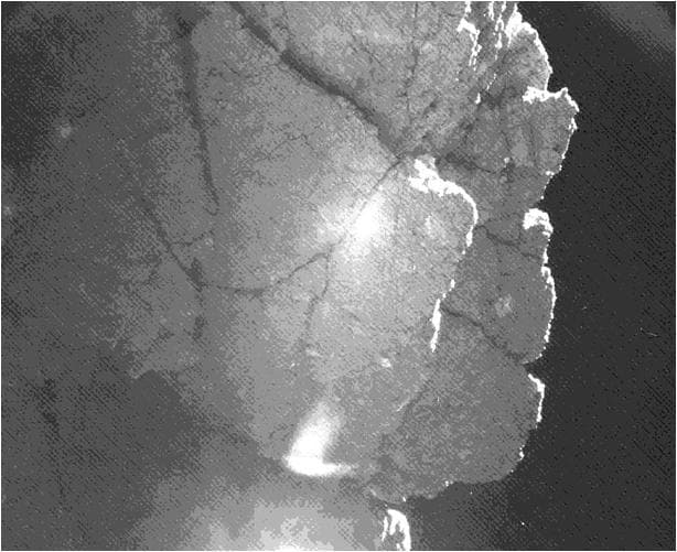 NASA image: Philae Lander View of Perihelion Cliff on Comet Surface