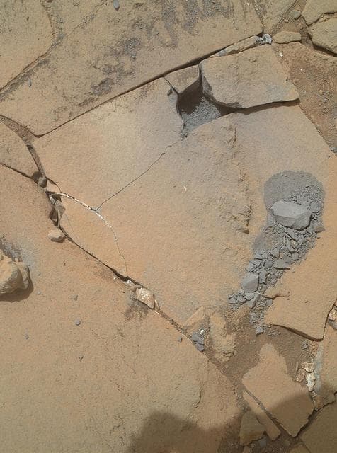 NASA image: Results from Curiosity Mini-Drill Test at Mojave