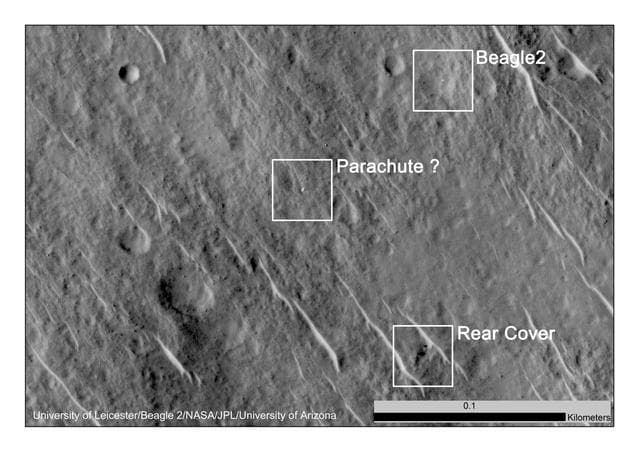 NASA image: Components of Beagle 2 Flight System on Mars