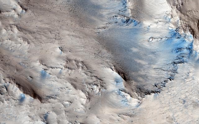 NASA image: Sedimentary Fans North of Mojave Crater