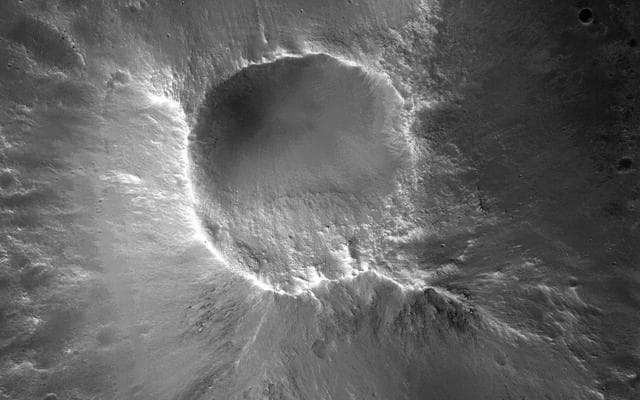 NASA image: Cratered Summit of a Knob