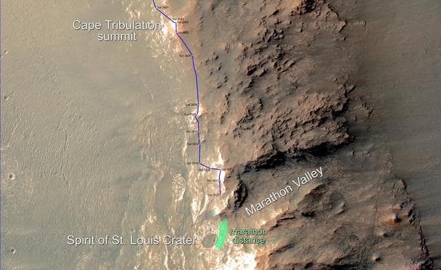NASA image: Opportunity Rover Nears Mars Marathon Feat