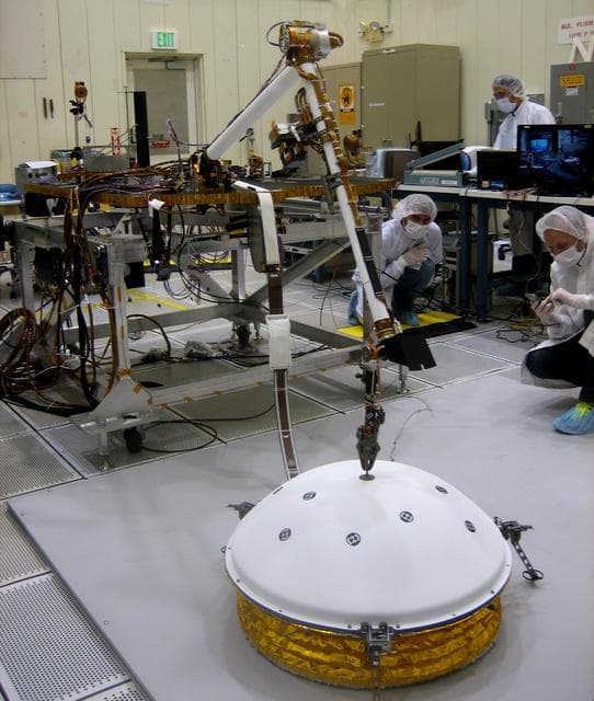 NASA image: Testing for Instrument Deployment by InSight Robotic Arm