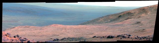 NASA image: Mars Marathon Valley Overlook (False Color)