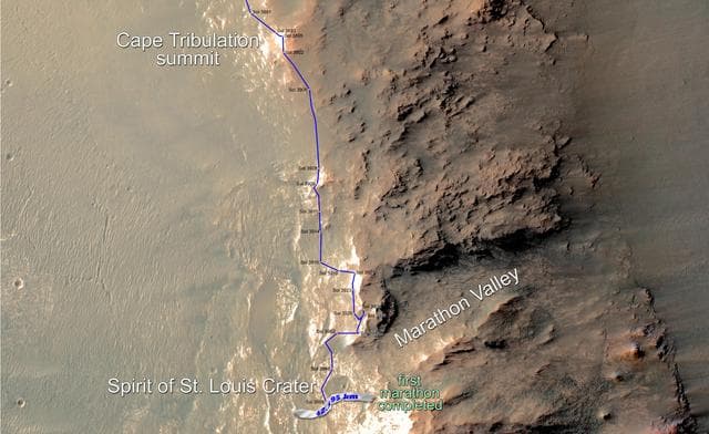 NASA image: Opportunity Rover Surpasses Marathon Distance
