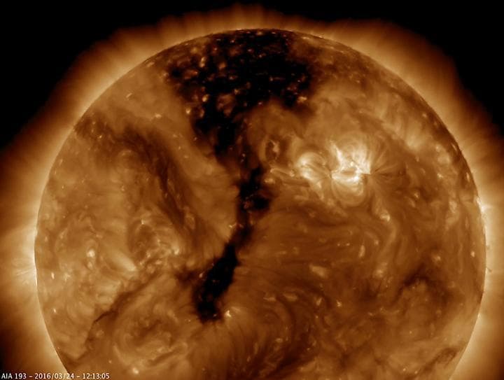 NASA image: Elongated Coronal Hole